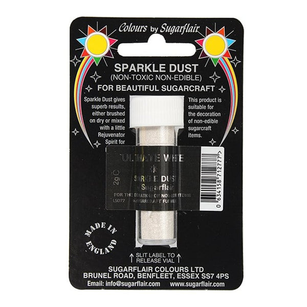 Sugarflair Ultimate White - Non-Toxic Sparkle Dust 2g