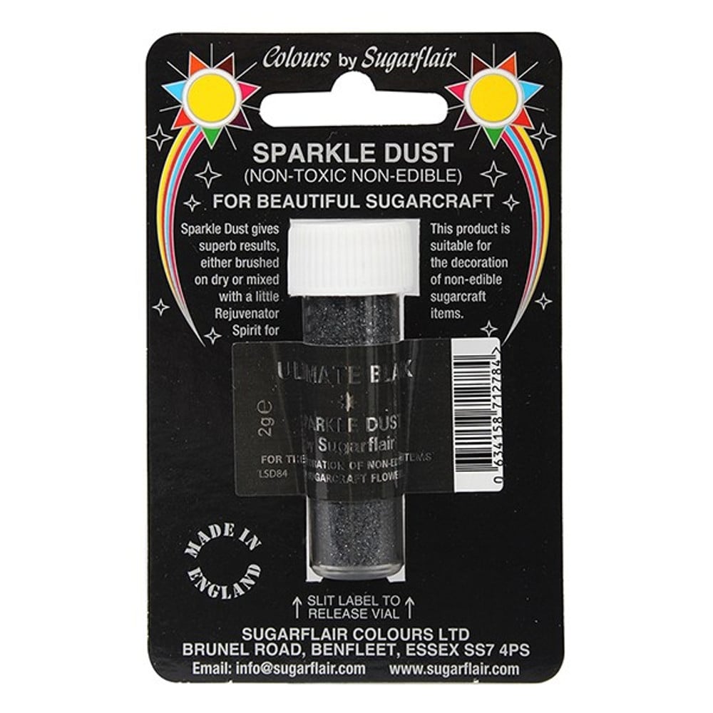 Sugarflair Ultimate Black - Non-Toxic Sparkle Dust 2g