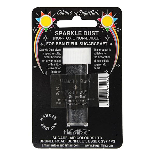 Sugarflair Ultimate Black - Non-Toxic Sparkle Dust 2g