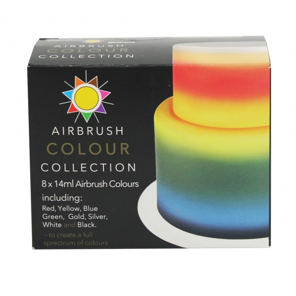 Sugarflair Mixed 14ml Airbrush Colour Set Of 8