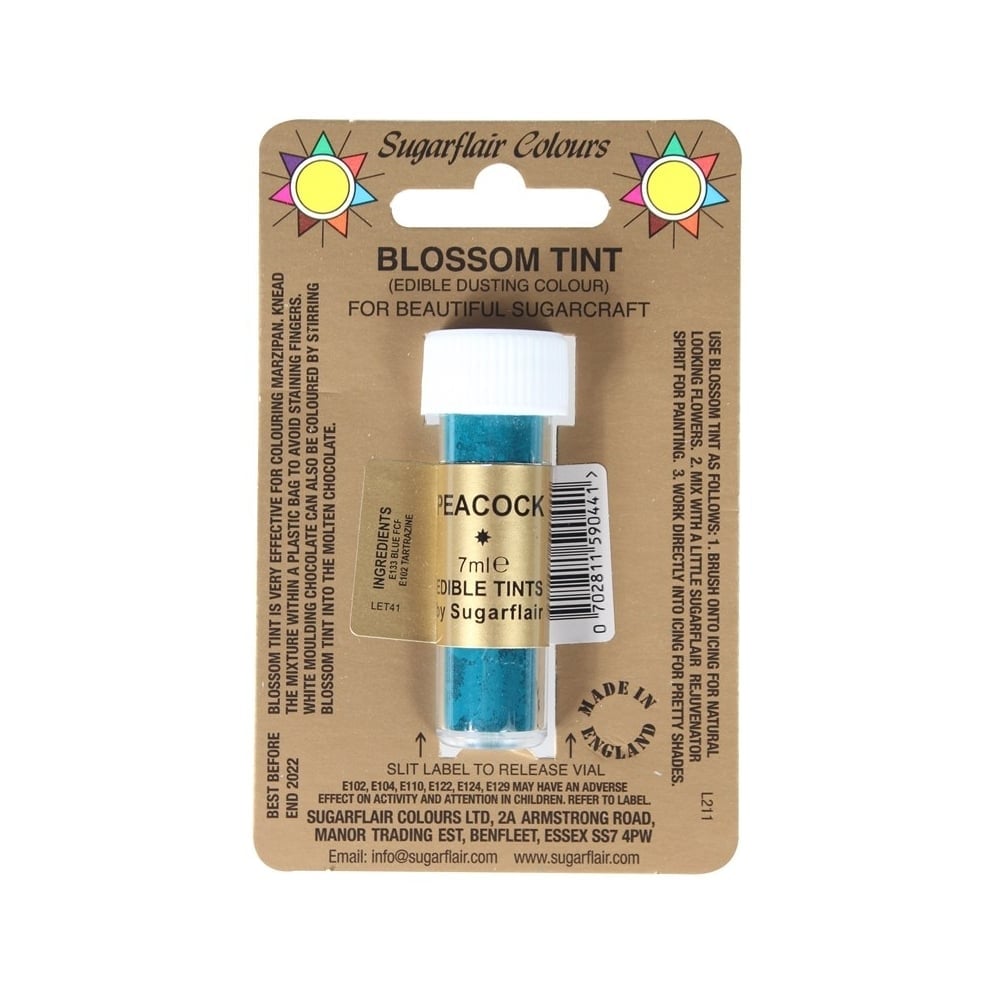 Sugarflair Peacock Blue - Blossom Tint Dusting Colour 7ml