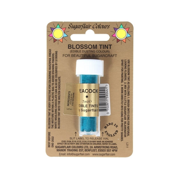 Sugarflair Peacock Blue - Blossom Tint Dusting Colour 7ml