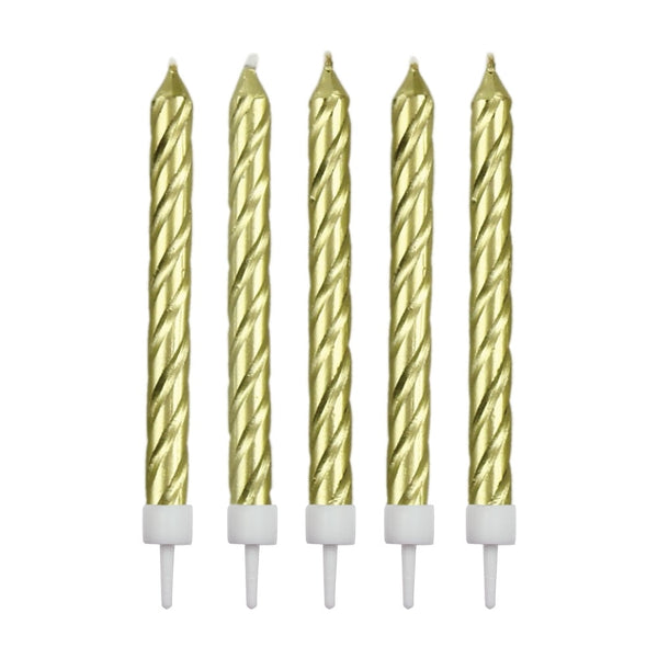 PME Gold Happy Birthday Candles With Plaque Set