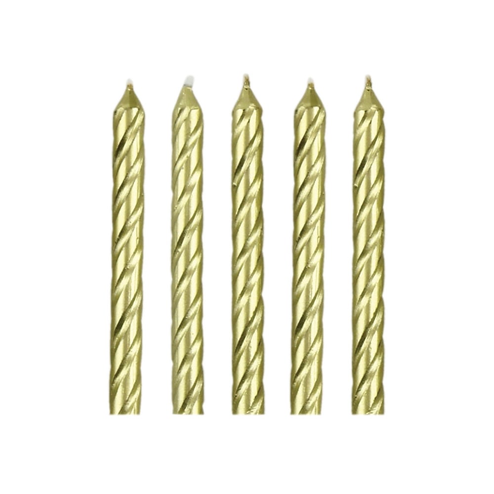 PME Gold Happy Birthday Candles With Plaque Set