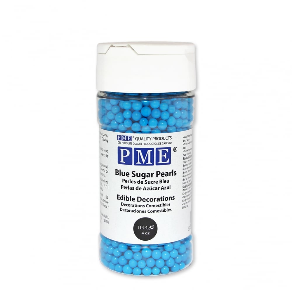 PME Blue - 4mm Sugar Pearls 100g