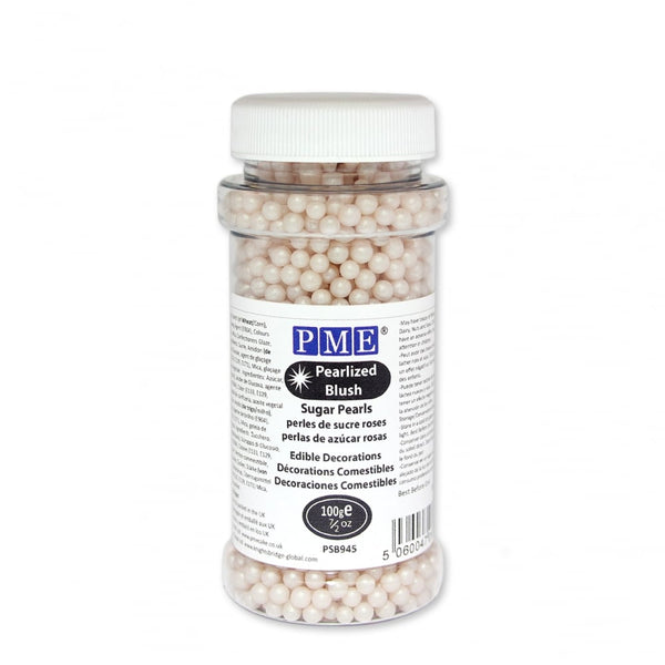 PME Pearlised Blush - 4mm Sugar Pearls 100g