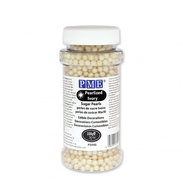 PME Ivory - 4mm Pearlised Sugar Pearls 100g