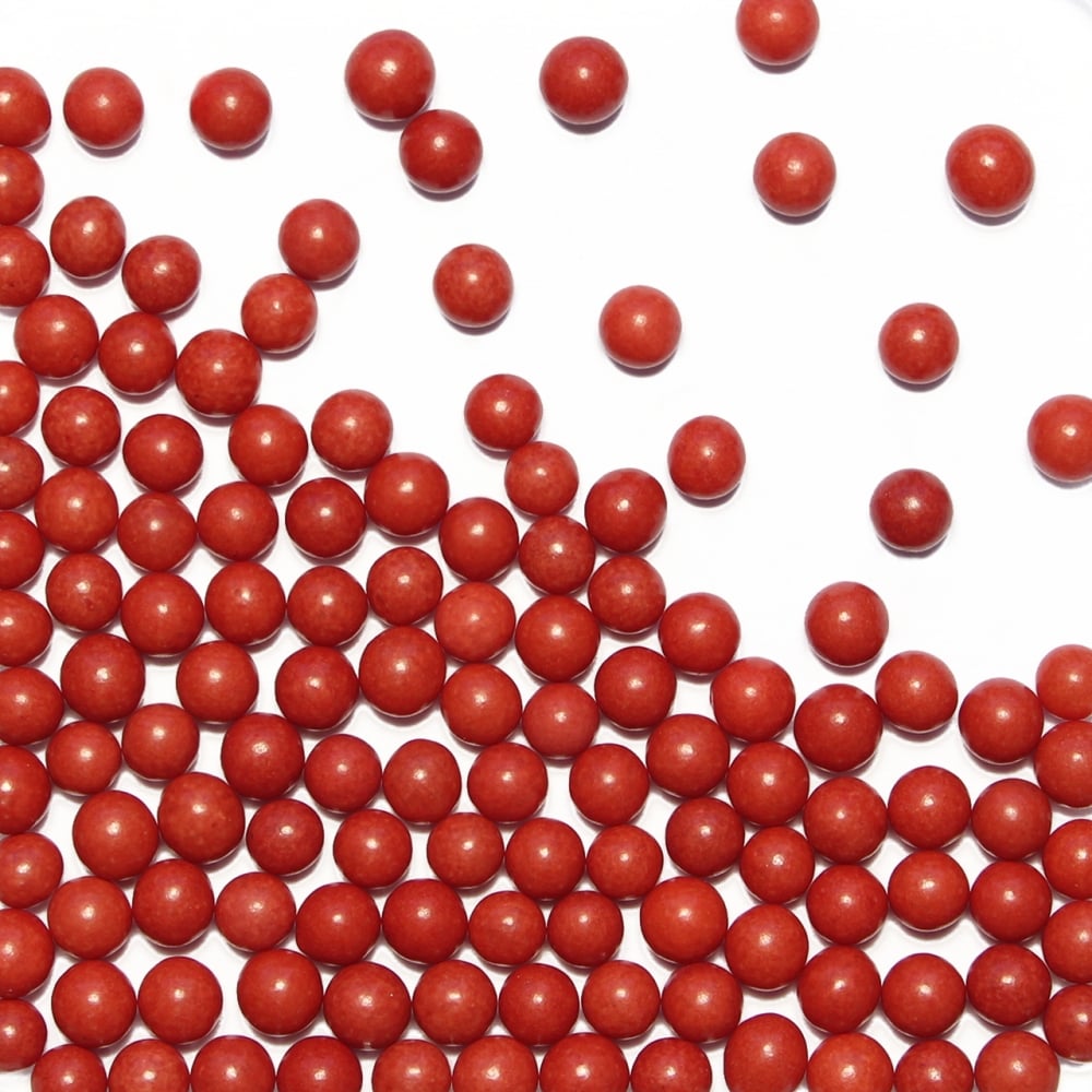 PME Red - 4mm Sugar Pearls 100g