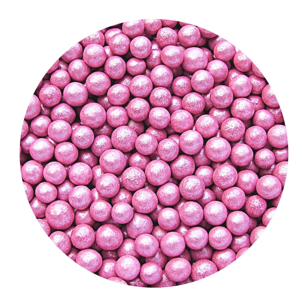 The Cake Decorating Co. Pink Pearlised - 6mm Pearls - 65g