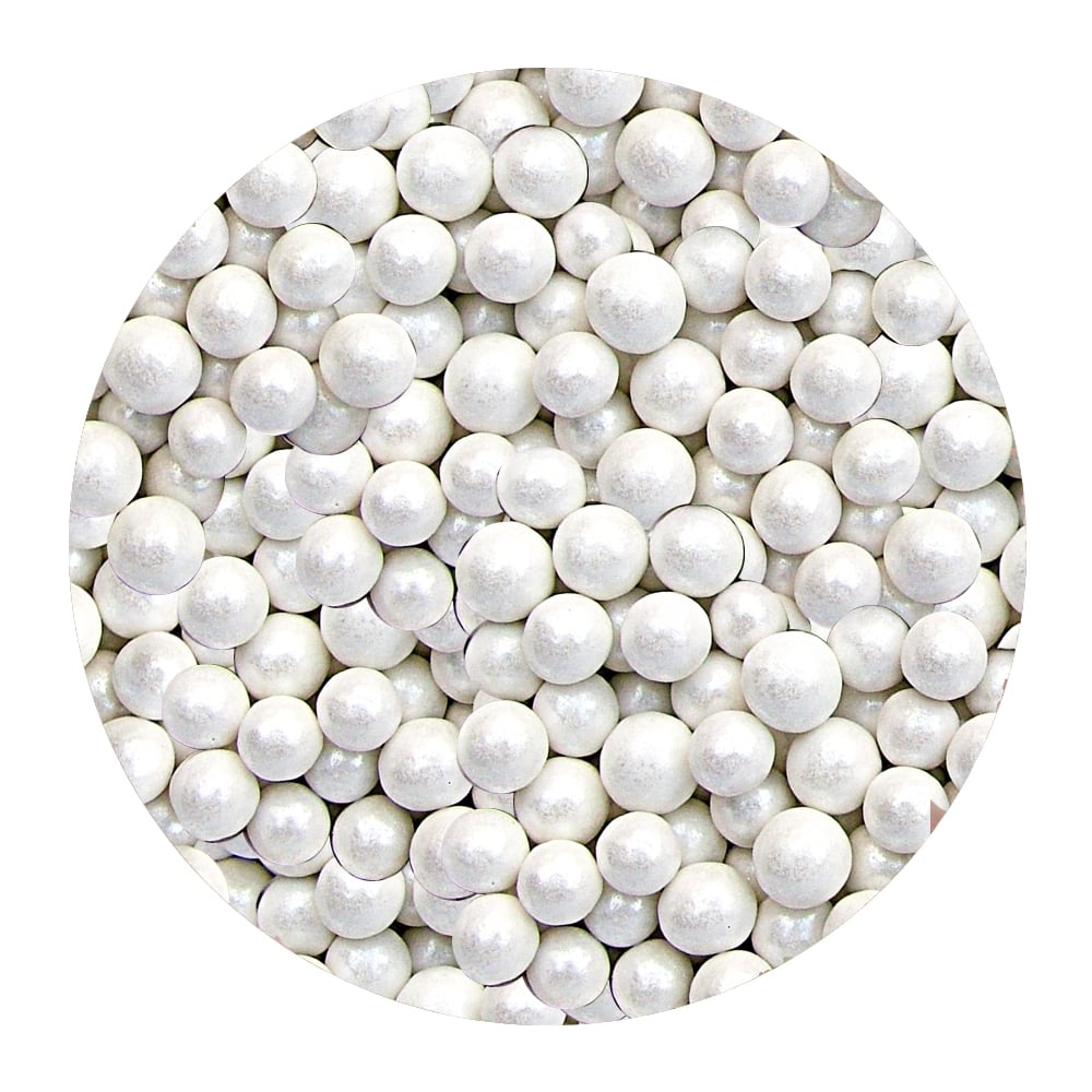 The Cake Decorating Co. White Pearlised - 6mm Pearls - 65g