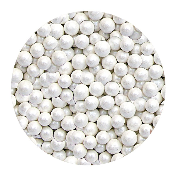 The Cake Decorating Co. White Pearlised - 6mm Pearls - 65g