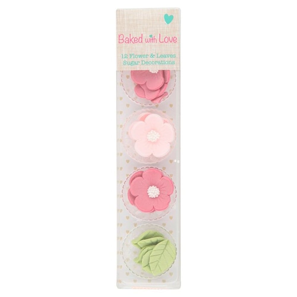 Culpitt Flowers & Leaves Edible Sugar Toppers x 12