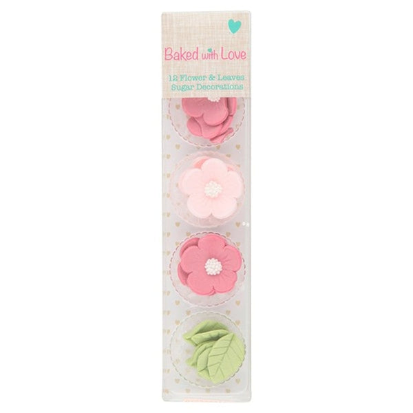 Culpitt Flowers & Leaves Edible Sugar Toppers x 12