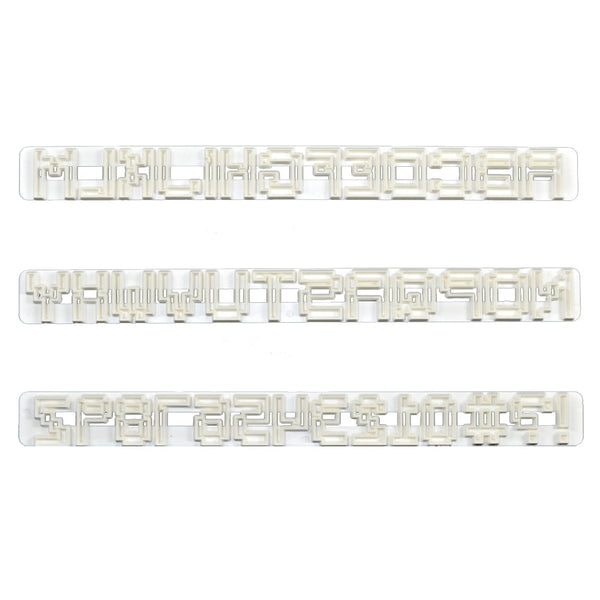 FMM Pixel Uppercase Alphabet & Number Tappit Cutter Set