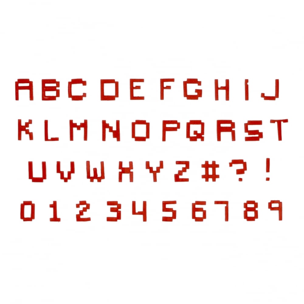 FMM Pixel Uppercase Alphabet & Number Tappit Cutter Set