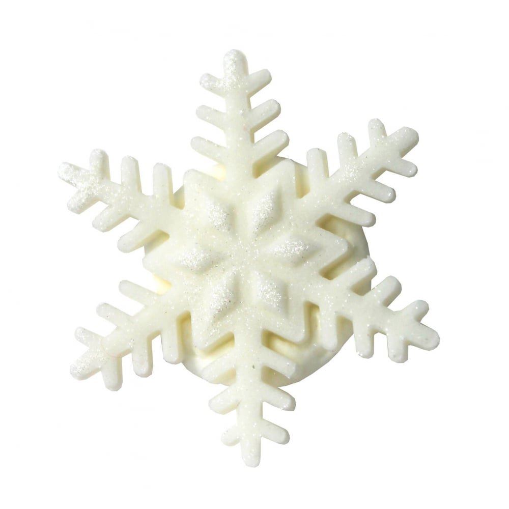 Anniversary House White Matt Snowflake Sugar Toppers x 5