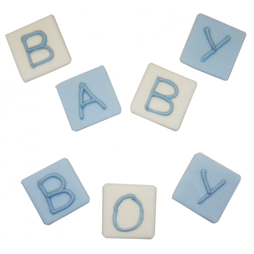 Anniversary House Baby Boy Block Sugar Toppers x 7
