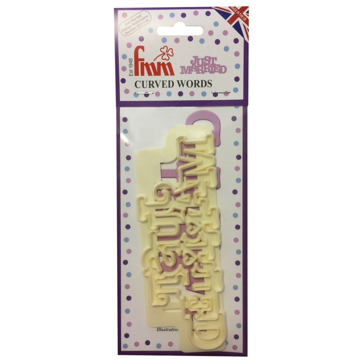 FMM Just Married Curved Words Cutter
