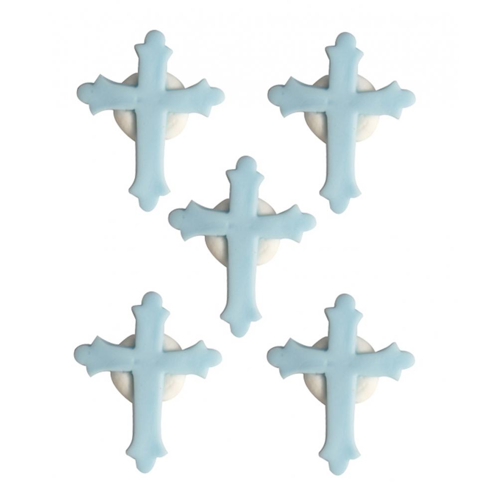 Anniversary House Blue Cross Sugar Toppers x 5
