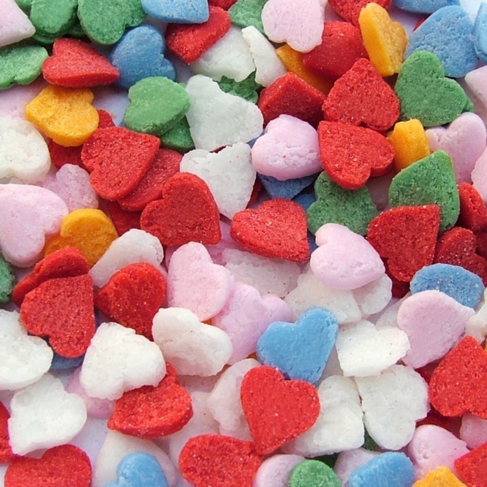 Quality Sprinkles Rainbow Confetti Hearts 65g
