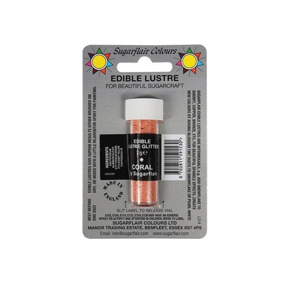 Sugarflair Coral - Edible Lustre Glitter 2g