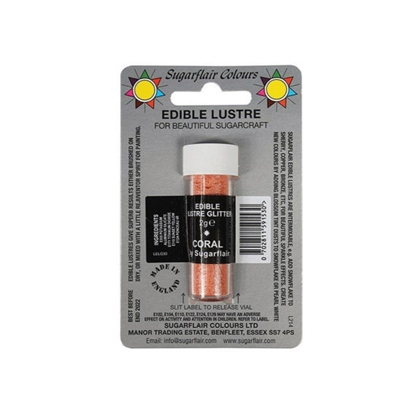 Sugarflair Coral - Edible Lustre Glitter 2g