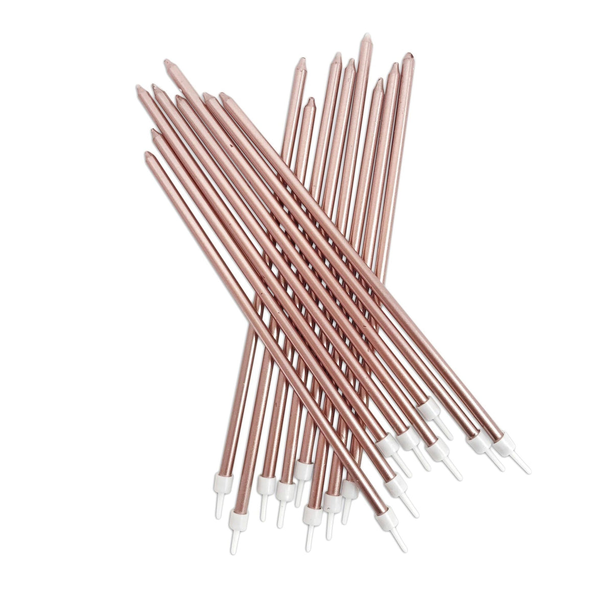 Extra Tall Metallic Candles x 16 Rose Gold