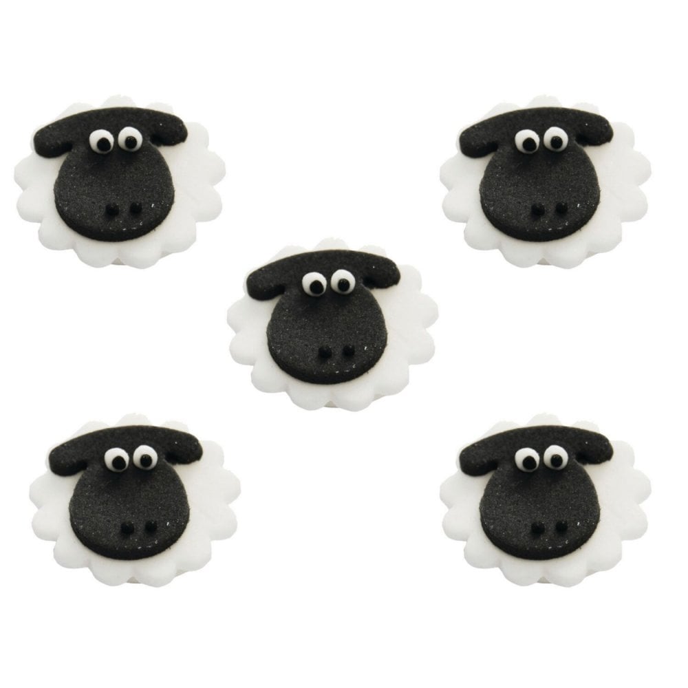 Anniversary House Sheep Sugar Toppers x 5