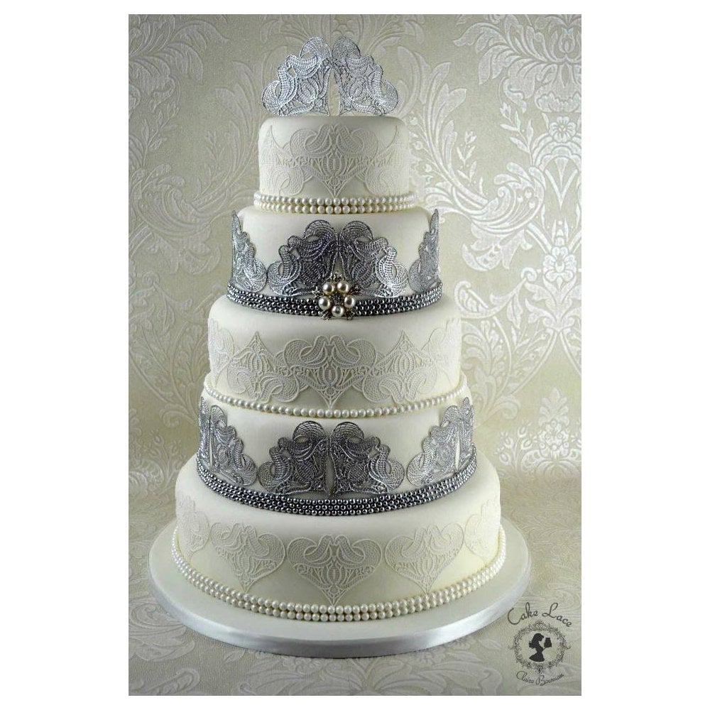 Cake Lace Art Nouveau Hearts - 3D Lace Strip Mat