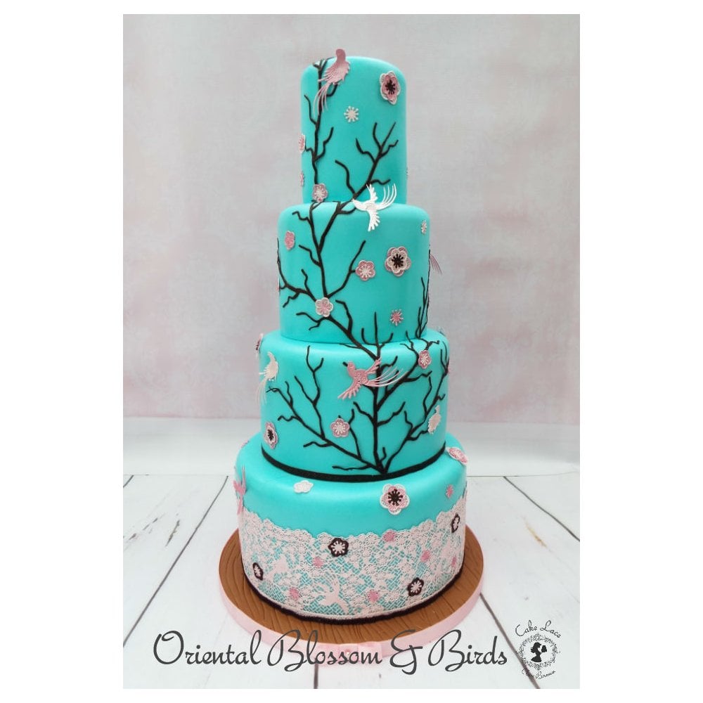 Cake Lace Oriental Blossom & Birds - 3D Large Lace Mat