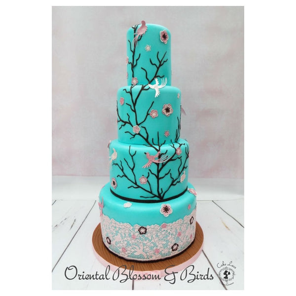Cake Lace Oriental Blossom & Birds - 3D Large Lace Mat
