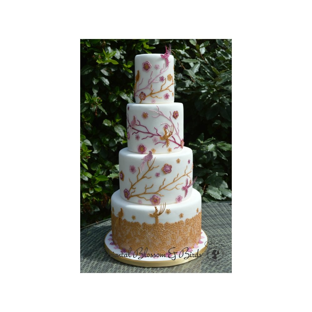 Cake Lace Oriental Blossom & Birds - 3D Large Lace Mat