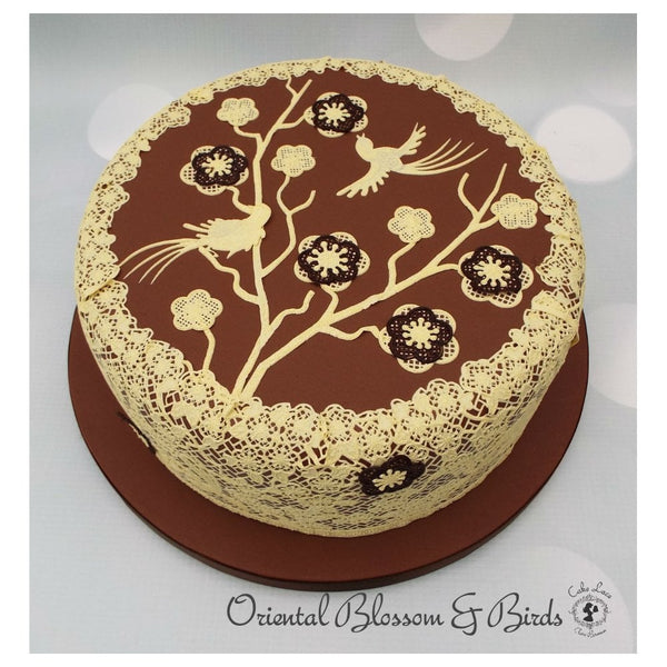 Cake Lace Oriental Blossom & Birds - 3D Large Lace Mat