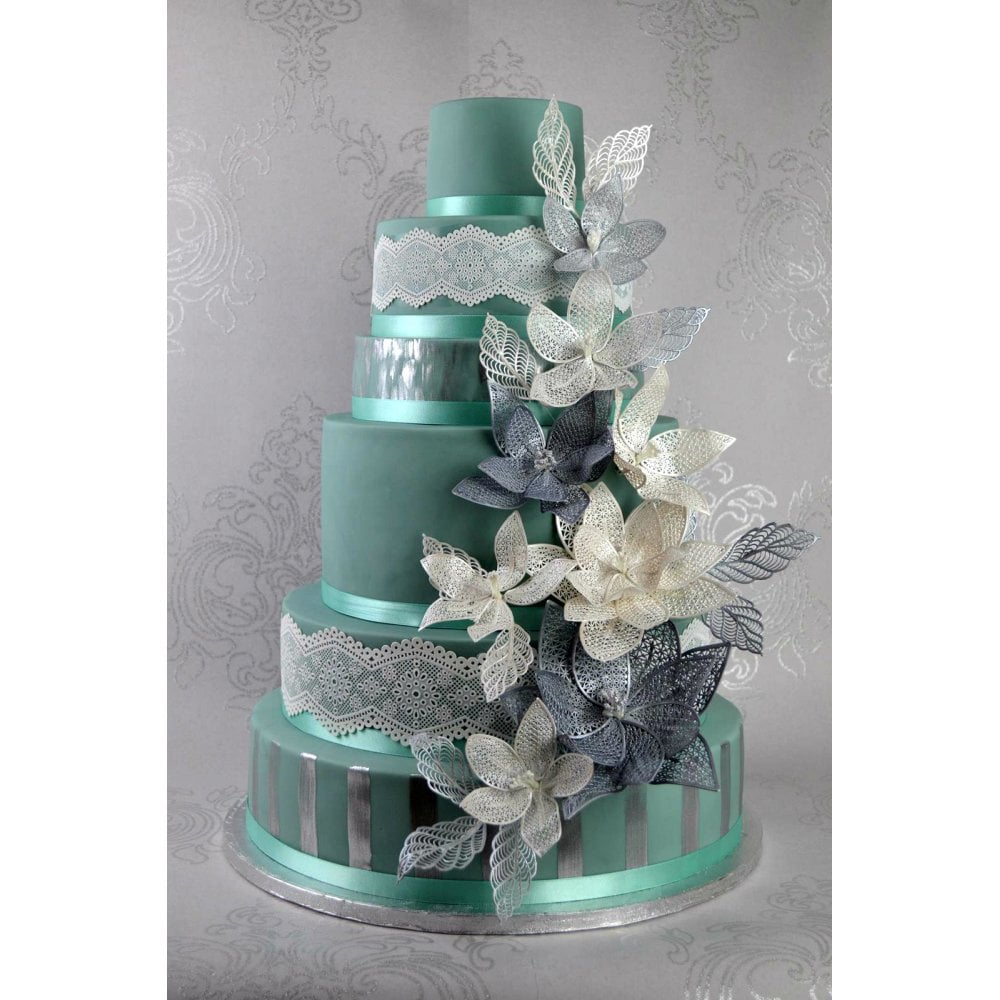 Cake Lace Fantasy Flower Petals And Leaves - 3D Large Lace Mat