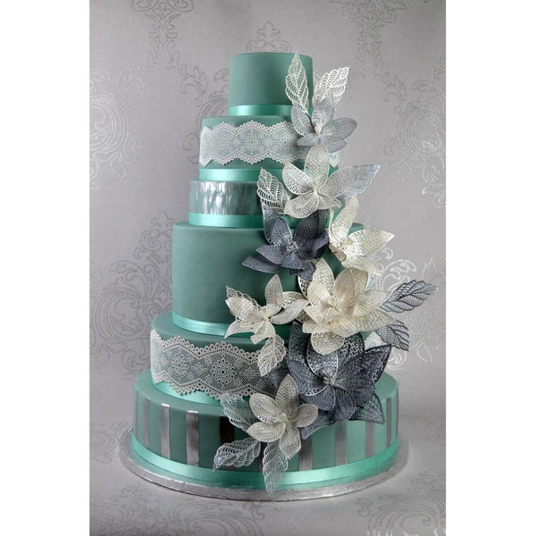 Cake Lace Fantasy Flower Petals And Leaves - 3D Large Lace Mat