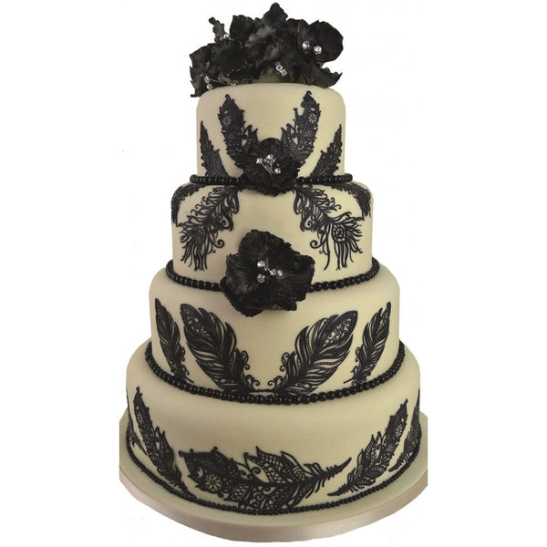 Cake Lace Feathers - 3D Large Lace Mat