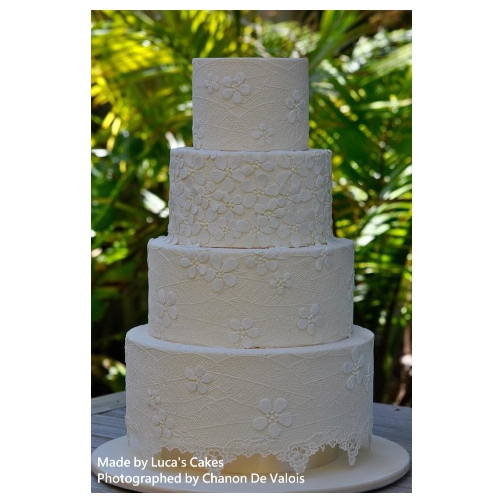 Cake Lace Fantasy Flower Petals And Leaves - 3D Large Lace Mat