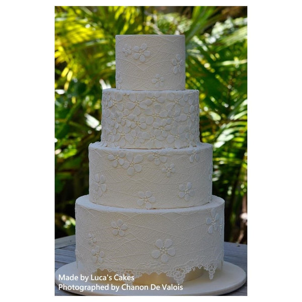 Cake Lace Fantasy Flower Petals And Leaves - 3D Large Lace Mat