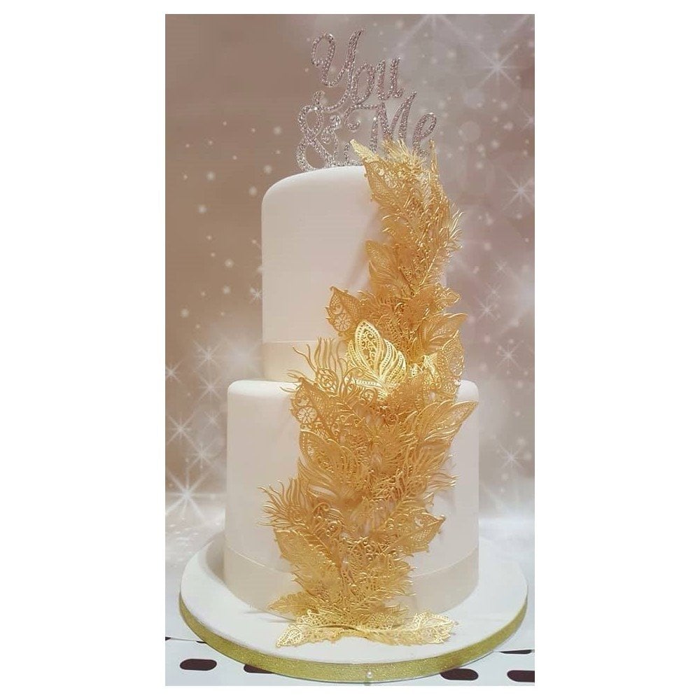 Cake Lace Feathers - 3D Large Lace Mat