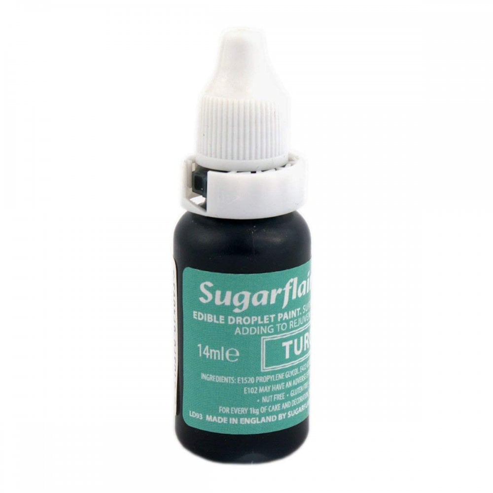 Sugarflair Turquoise 14ml - Sugartint Concentrated Droplet Colour