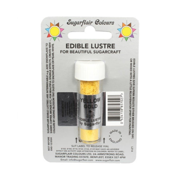 Sugarflair Yellow Gold - Edible Lustre Dusting Colour