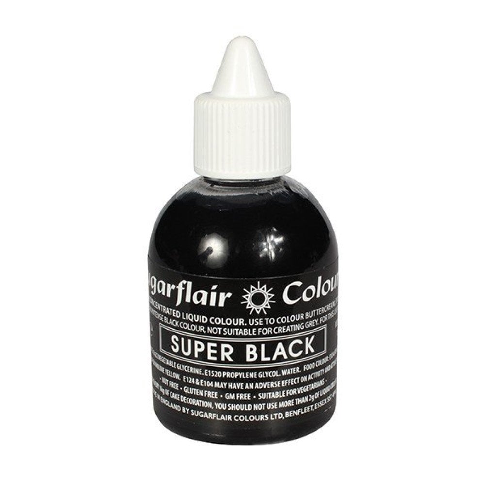 Sugarflair Super Black Maximum Concentrated Liquid Colouring 60ml