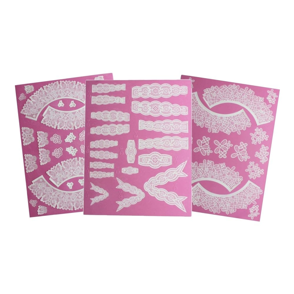 Cake Lace 3D Cupcake Wrapper Mats - Set of 3
