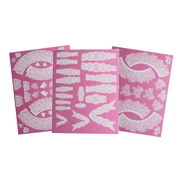 Cake Lace 3D Cupcake Wrapper Mats - Set of 3