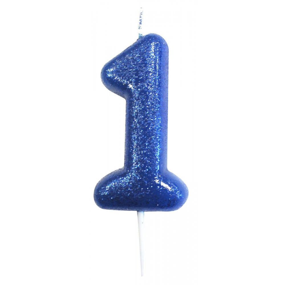 Anniversary House Blue - Glitter Number Candles