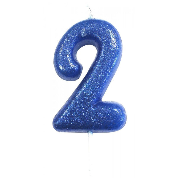 Anniversary House Blue - Glitter Number Candles