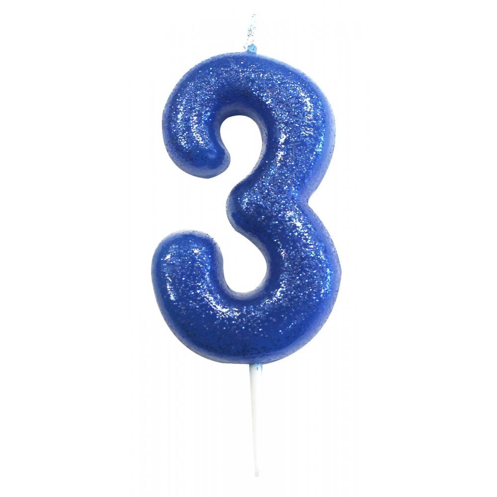 Anniversary House Blue - Glitter Number Candles