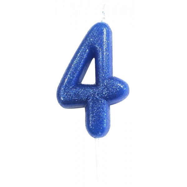 Anniversary House Blue - Glitter Number Candles
