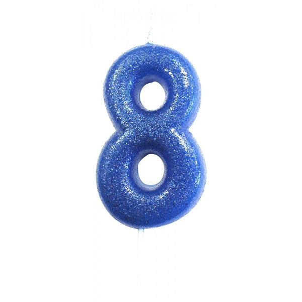 Anniversary House Blue - Glitter Number Candles