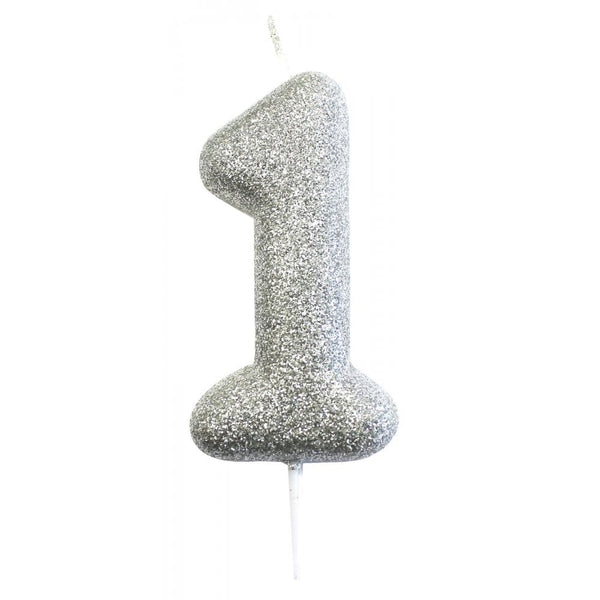 Anniversary House Silver - Glitter Number Candles